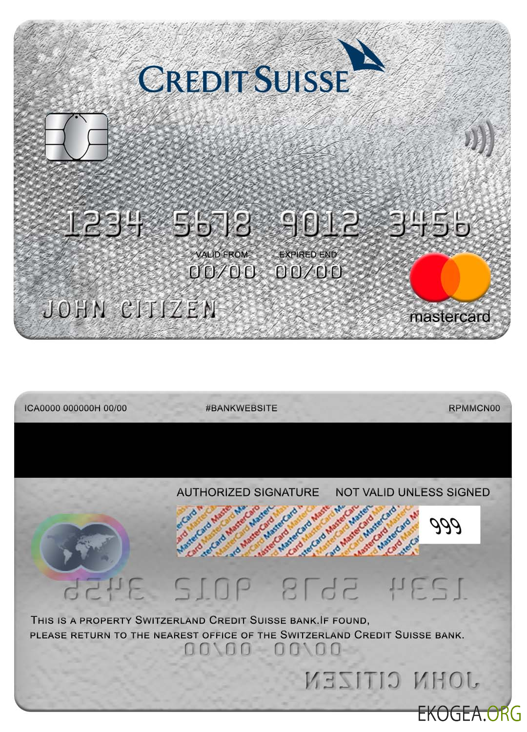 Suisse Mastercard de la banque Credit Suisse